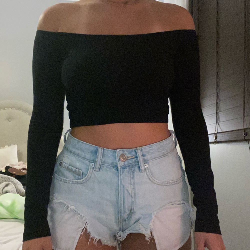 American Apparel black off the shoulder top